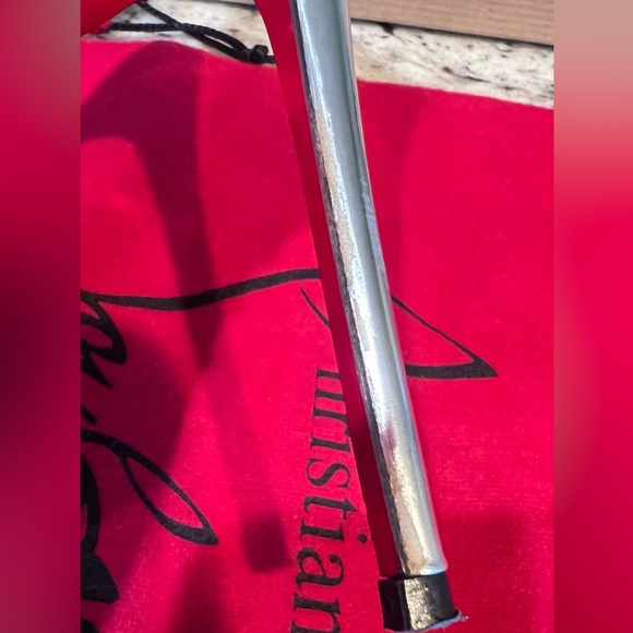 Christian Louboutin BILLY 120 Velvet Silver Studded Eclipse High Heels EU 37 - Picture 10 of 14